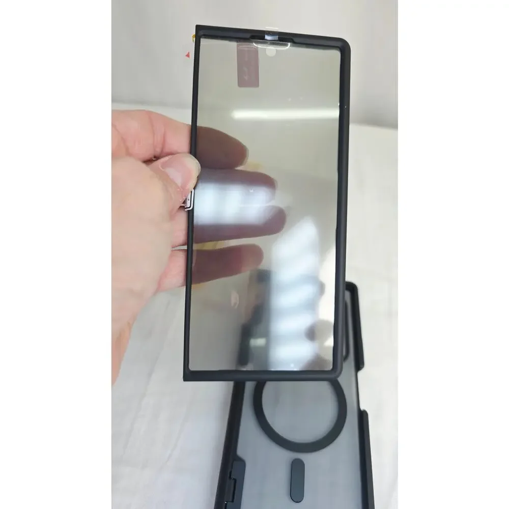 Black Magnetic Case for Galaxy Z Fold7 Privacy Screen Hinge Protection